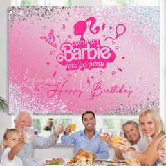 Lofaris Come On Barbie Sweet Party Happy Birthday Backdrop
