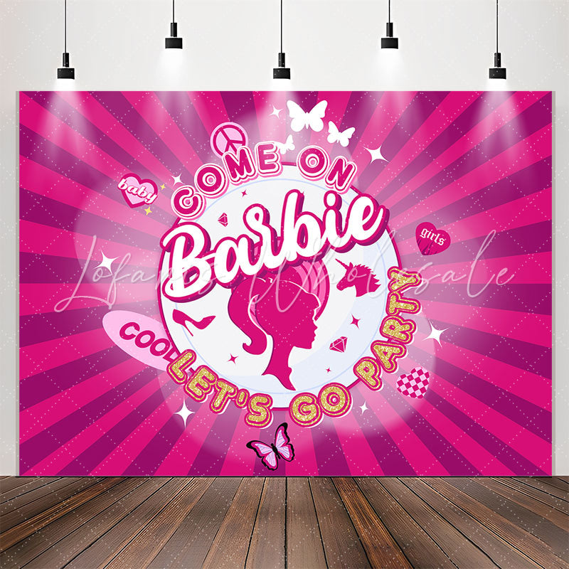 Lofaris Come On Barbie Pink Cool Party Backdrop For Girls