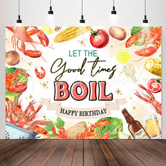 Lofaris Lets Good Time Boll Crayfishs Theme Birthday Backdrop