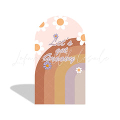 Let??£¤s Groovy Happy Birthday Baby Shower Party Arch Backdrop Wall Cloth Cover