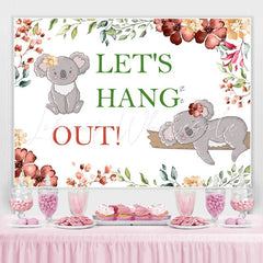 Lofaris Lets Hang Out With Koala Flowers Baby Shower Backdroop