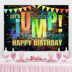 Lofaris Lets Jump Graffiti Wall Birthday Backdrop Decoration