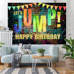 Lofaris Lets Jump Graffiti Wall Birthday Backdrop Decoration
