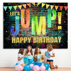 Lofaris Lets Jump Graffiti Wall Birthday Backdrop Decoration