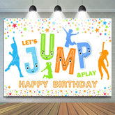 Lofaris Lets Jump Play Colorful Star Happy Birthday Backdrop