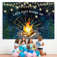 Lofaris Lets Light Things Up Bonfire Party Backdrop for Kids