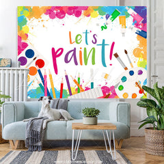 Lofaris Lets Paint Colorful Artist Graffiti Birthday Backdrop