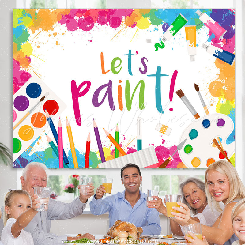 Lofaris Lets Paint Colorful Artist Graffiti Birthday Backdrop