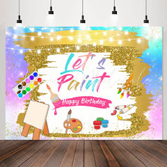 Lofaris Lets Paint Oil Painting Colorful Birthday Backdrop