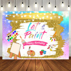 Lofaris Lets Paint Oil Painting Colorful Birthday Backdrop