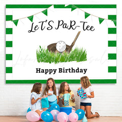Lofaris Lets Partee Golf Happy Birthday Green Backdrop for Party