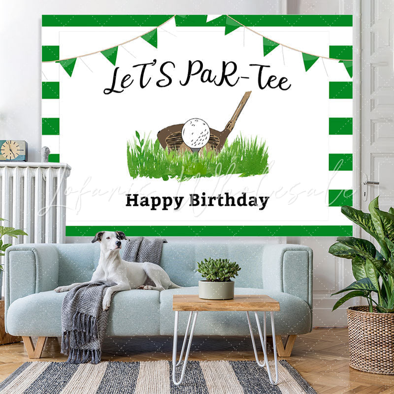 Lofaris Lets Partee Golf Happy Birthday Green Backdrop for Party