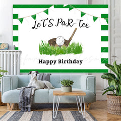 Lofaris Lets Partee Golf Happy Birthday Green Backdrop for Party