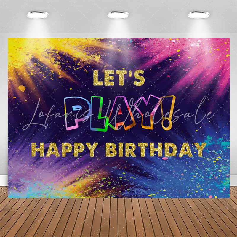 Lofaris Lets Play Colorful Graffiti Shining Birthday Backdrop