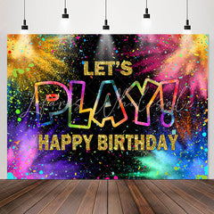 Lofaris Lets Play Colorful Ribbons Happy Birthday Backdrop