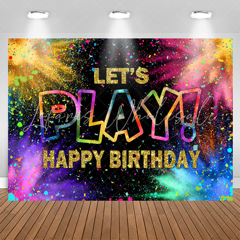 Lofaris Lets Play Colorful Ribbons Happy Birthday Backdrop