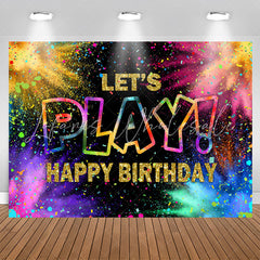 Lofaris Lets Play Colorful Ribbons Happy Birthday Backdrop