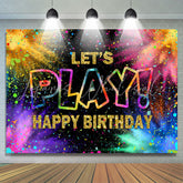 Lofaris Lets Play Colorful Ribbons Happy Birthday Backdrop