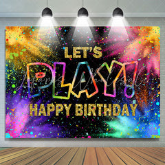 Lofaris Lets Play Colorful Ribbons Happy Birthday Backdrop