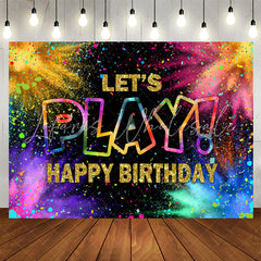 Lofaris Lets Play Colorful Ribbons Happy Birthday Backdrop