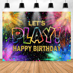 Lofaris Lets Play Colorful Ribbons Happy Birthday Backdrop