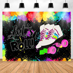 Lofaris Lets Roll Shoes Colorful Paint Birthday Backdrop