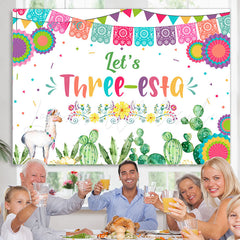Lofaris Lets Three Esta Colorful Fiesta Birthday Backdrop