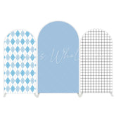 Light Blue Grid arch Birthday Party Arch Backdrop Wall Cloth Cover