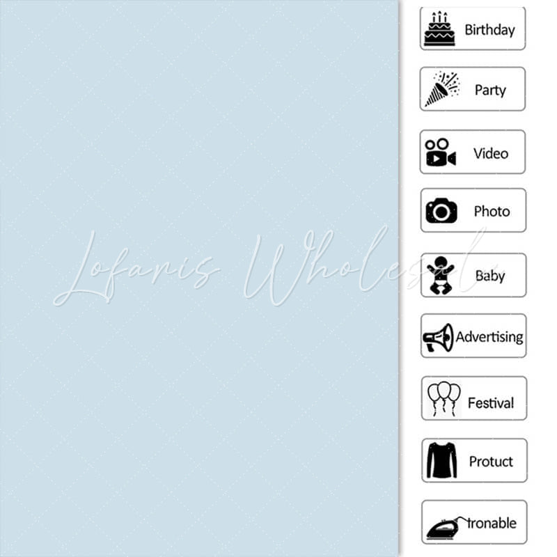 Lofaris Light Blue Solid Simple Party Backdrop for Photo