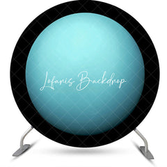 Lofaris Light Blue Uranus Top View Circle Birthday Backdrop