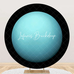 Lofaris Light Blue Uranus Top View Circle Birthday Backdrop