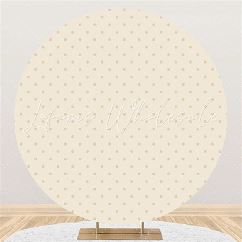 Lofaris Light Brown Spot Round Happy Birthday Party Backdrop