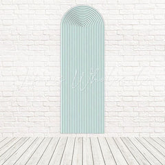 Light Green Slatted Arch Backdrop for Soft and Peaceful Event Themes