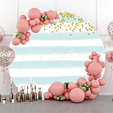 Lofaris Light Green Stripe Glitter Circle Birthday Backdrop