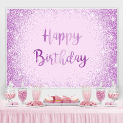 Lofaris Light Purple And Glitter Dots Happy Birthday Backdrop