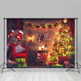 Lofaris Lighting Cabin Room Merry Christmas Holiday Backdrop