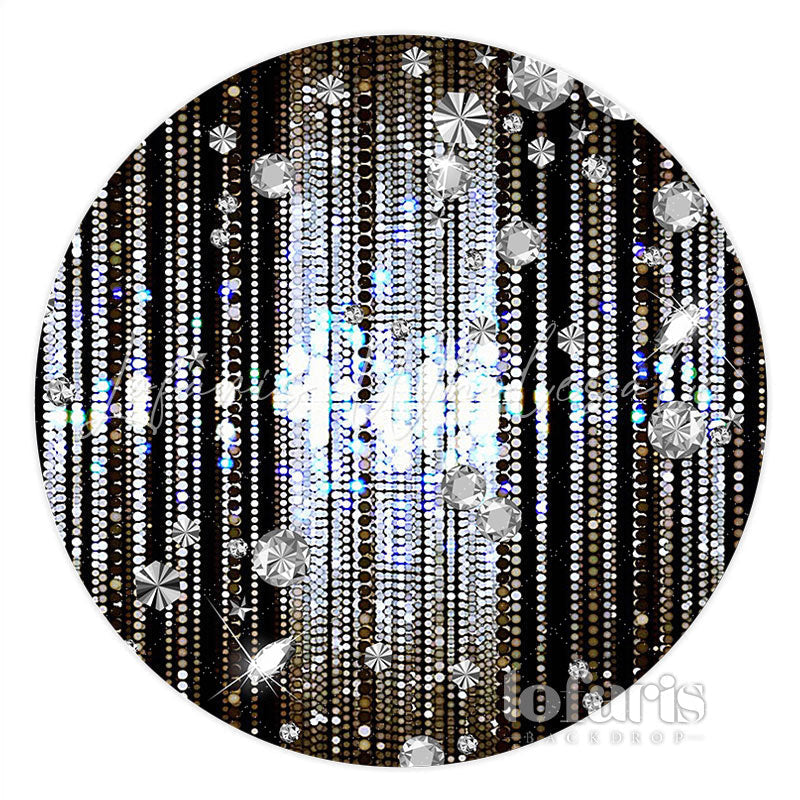 Lofaris Lighting Silver Lines Black Circle Birthday Backdrop