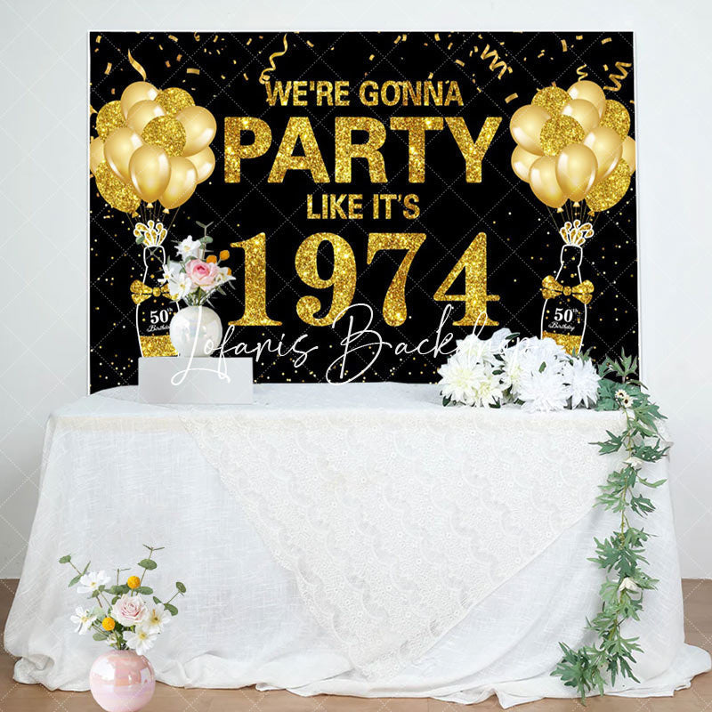 Lofaris Like Its 1974 Gold Sparkle 50th Birthday Backdrop