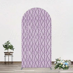 Lilac Knit Texture Arch Backdrop for Spring Girl Party