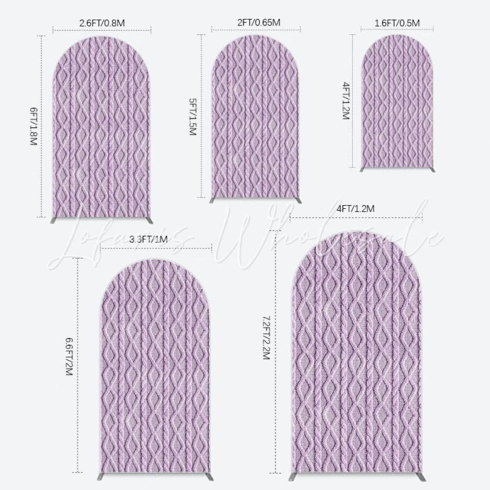 Lilac Knit Texture Arch Backdrop for Spring Girl Party