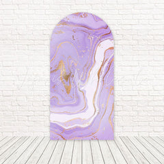 Lilac Marble Gentle Tone Swirl Arch Backdrop For Elegant Event Set