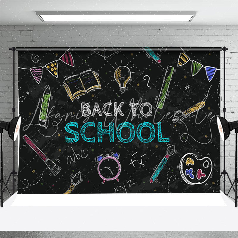 Lofaris Line Drawing Book Blackboard Back To School Backdrop
