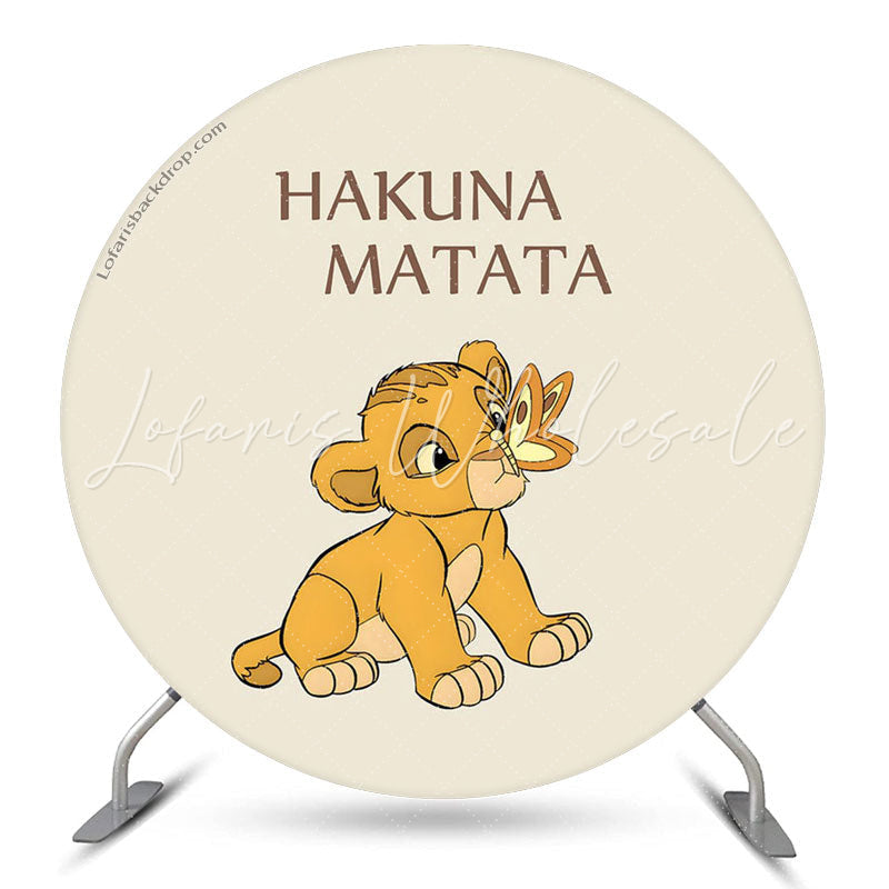 Lofaris Lion Butterfly 1st Birthday Party Round Backdrop Kit