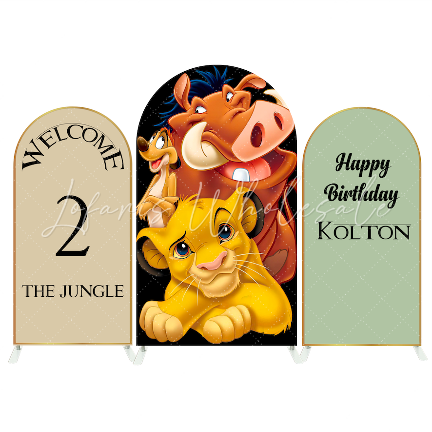 Lion King Birthday Baby Shower Party Arch Backdrop Wall Cloth Cover