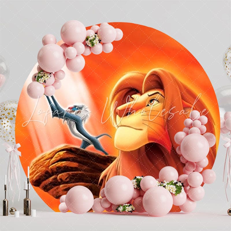 Lion King Round Backdrop For Kids Party Celebration Fun Theme