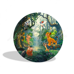 Lion King Theme Birthday Party Round Backdrop Cover Plinth Cylinder Pedestal Cover