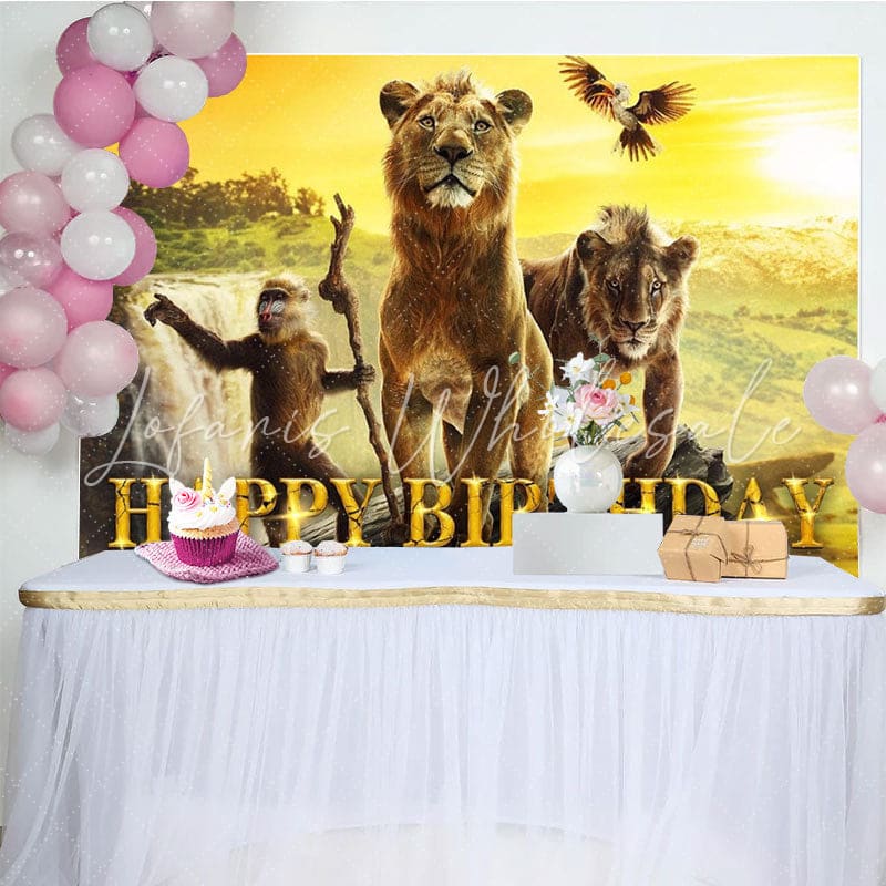 Lion King Wild Jungle Forest Themed Birthday Party Backdrop