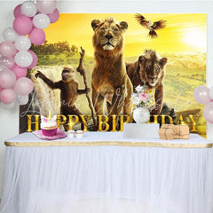 Lion King Wild Jungle Forest Themed Birthday Party Backdrop