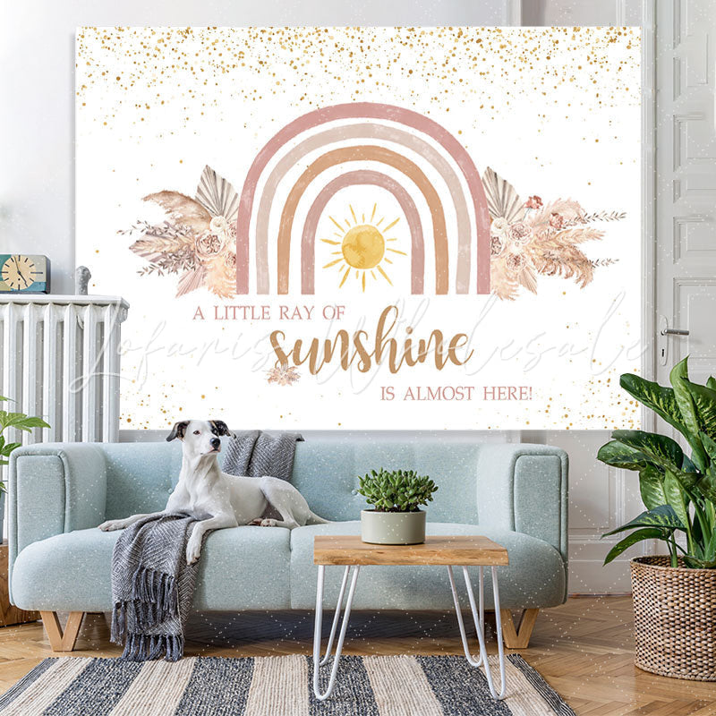 Lofaris Litter Sunshine Is Almost Here Baby Shower Backdrop