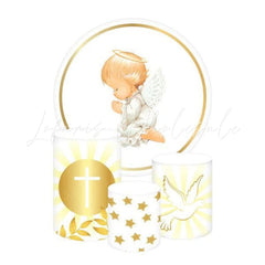 Little Angel Themed Round Backdrop and Cylinder Cover Kit